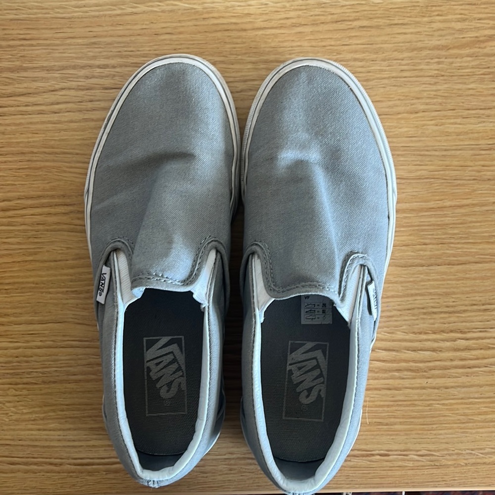 Grey slip on vans! Size 7 in womens!